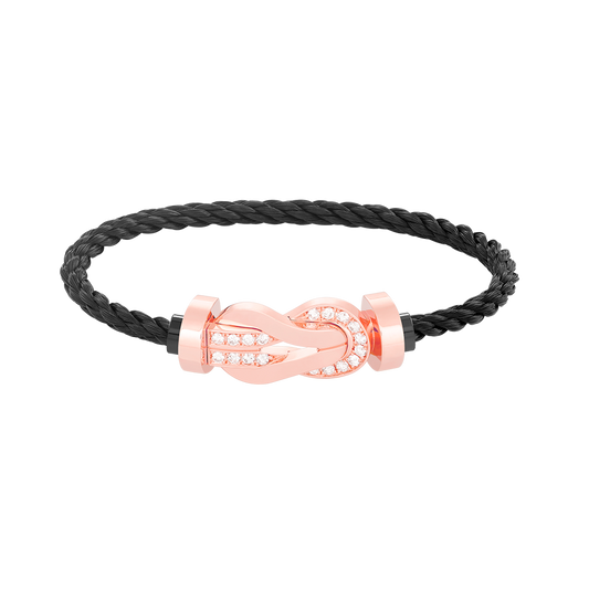 [BloomBling]CHANCE LARGE 8 FIGURE BUCKLE HALF DIAMOND BRACELET ROSE GOLD