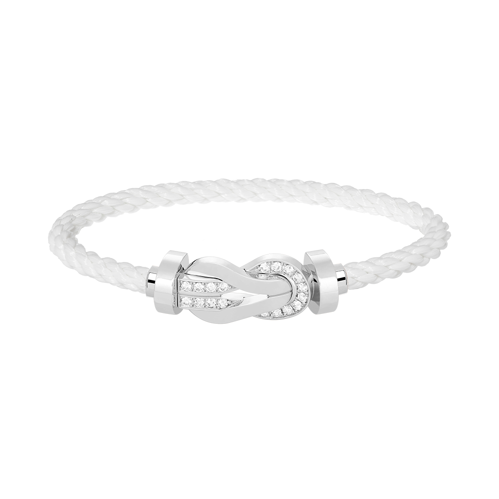 [BloomBling]CHANCE LARGE 8 FIGURE BUCKLE HALF DIAMOND BRACELET SILVER