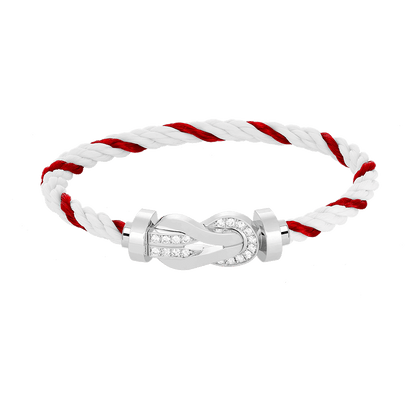 [BloomBling]CHANCE LARGE 8 FIGURE BUCKLE HALF DIAMOND BRACELET SILVER