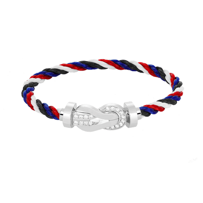 [BloomBling]CHANCE LARGE 8 FIGURE BUCKLE HALF DIAMOND BRACELET SILVER