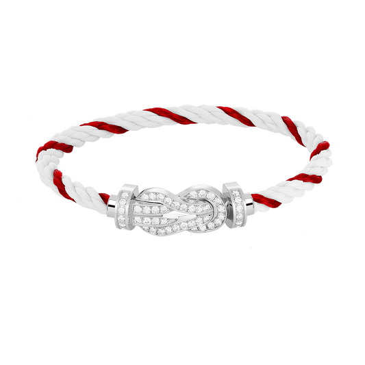 [BloomBling]CHANCE LARGE 8 FIGURE BUCKLE FULL DIAMOND BRACELET SILVER