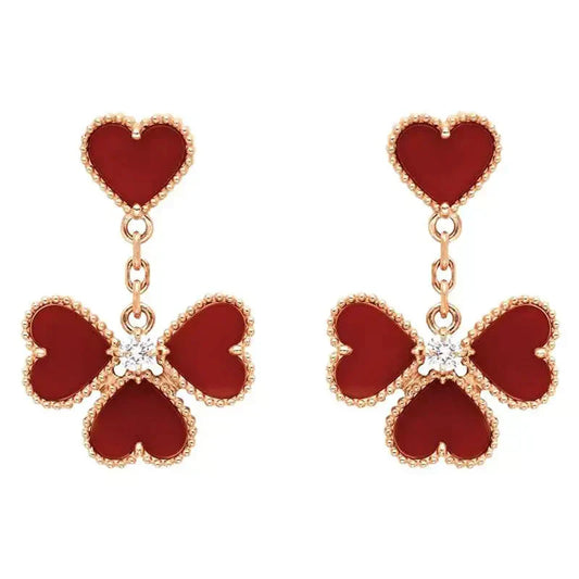 [BloomBling]SWEET CLOVER CARNELIAN EARRINGS