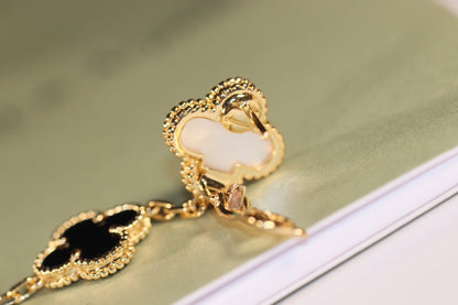 [BloomBling]CLOVER EARRINGS GOLD ONYX MOP 3 MOTIF