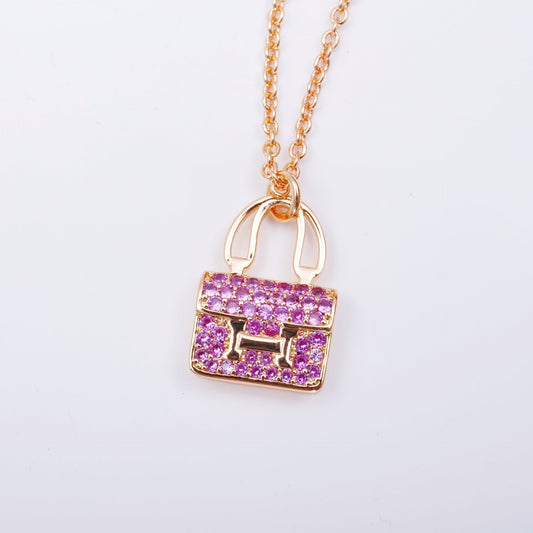 [BloomBling]CONSTANCE PEDANT PURPLE DIAMOND NECKLACE