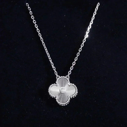 [BloomBling]CLOVER  15MM DIAMOND LASER NECKLACE SILVER