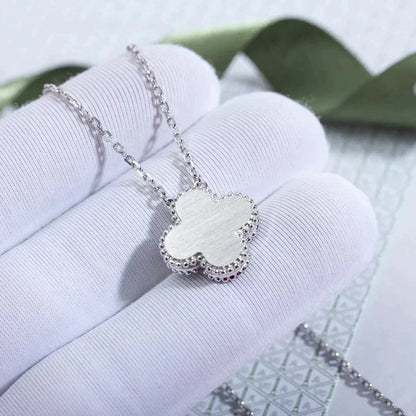 [BloomBling]CLOVER  15MM DIAMOND LASER NECKLACE SILVER