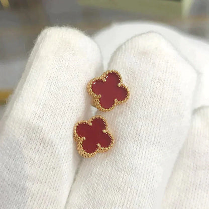 [BloomBling]CLOVER MINI 9.5MM CARNELIAN EARRINGS