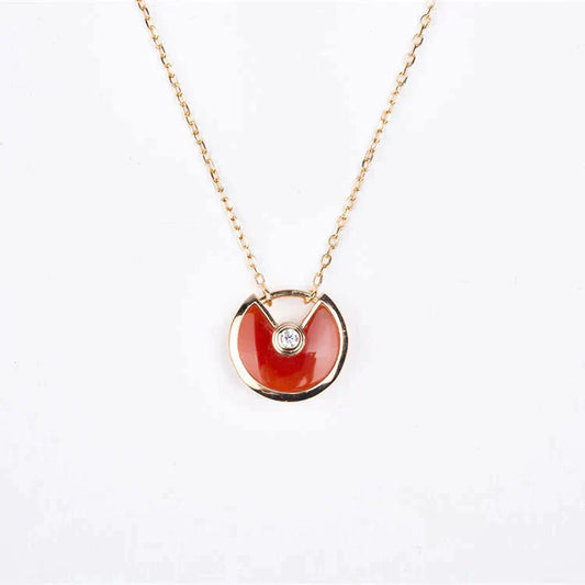 [BloomBling]AMULETTE GOLD CARNELIAN ONYX NECKLACE