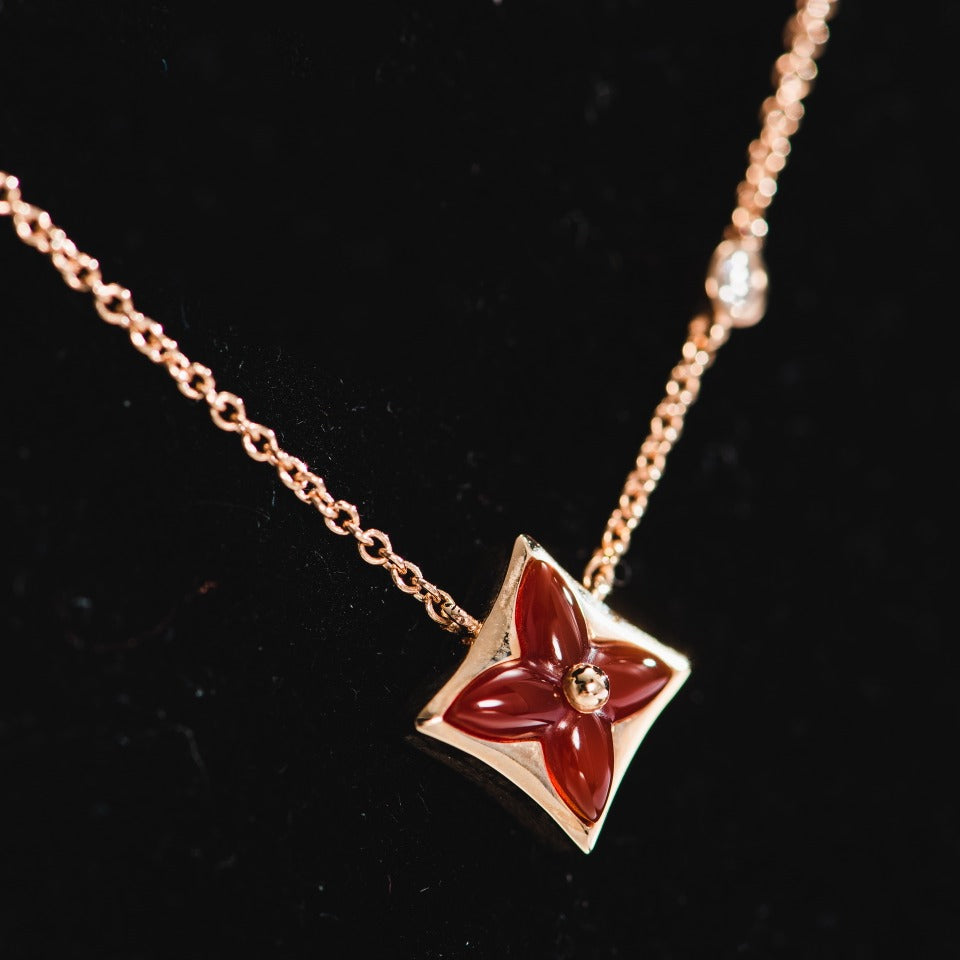 [BloomBling]STAR NECKLACE PINK GOLD 1 DIAMOND