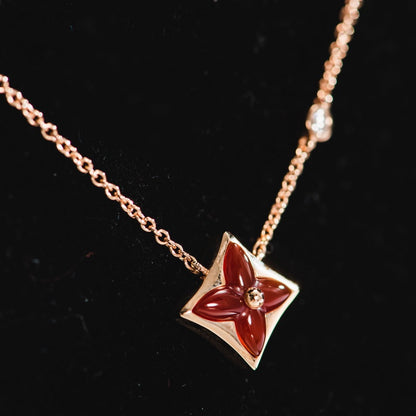 [BloomBling]STAR NECKLACE PINK GOLD 1 DIAMOND