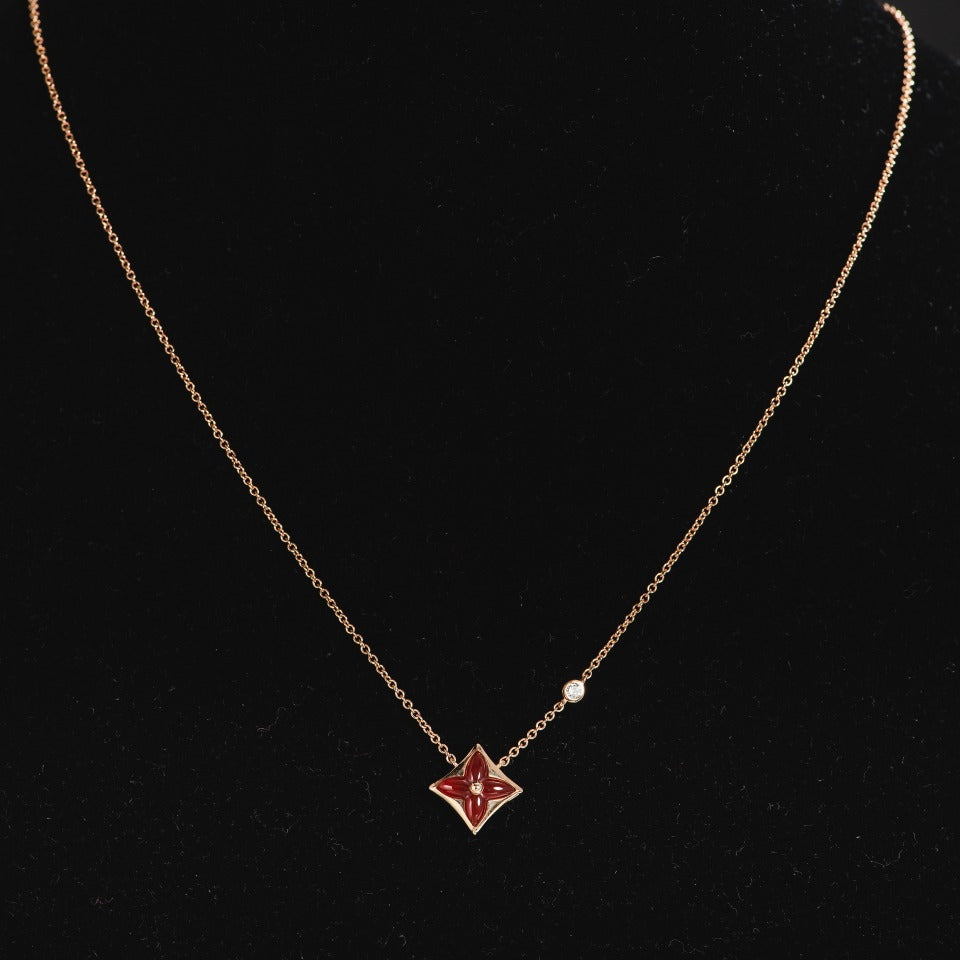 [BloomBling]STAR NECKLACE PINK GOLD 1 DIAMOND