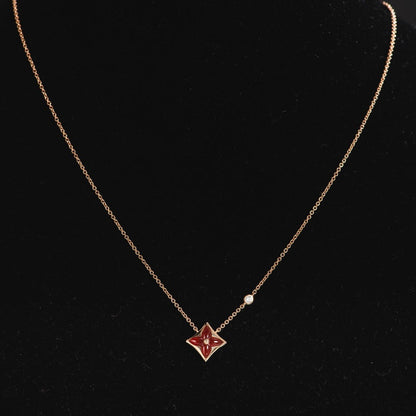 [BloomBling]STAR NECKLACE PINK GOLD 1 DIAMOND