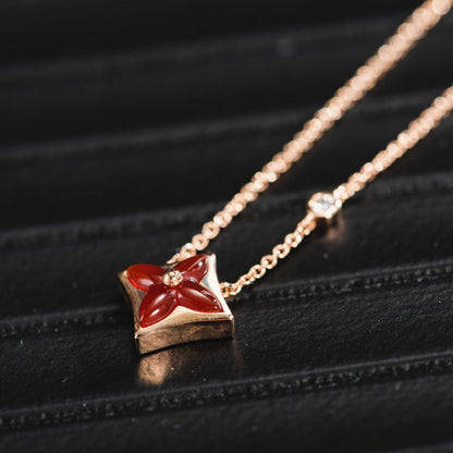 [BloomBling]STAR NECKLACE PINK GOLD 1 DIAMOND
