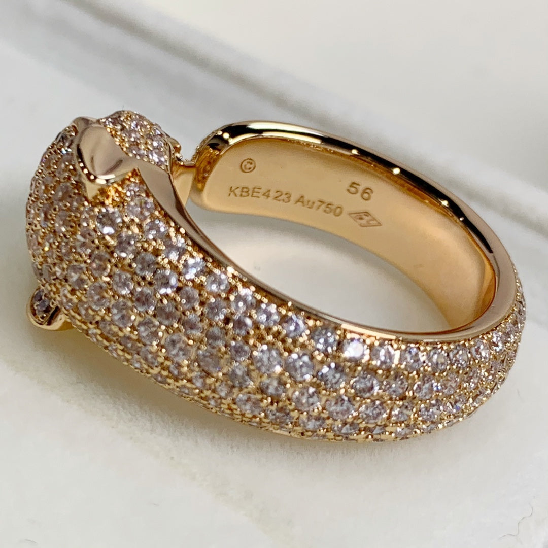 [BloomBling]PANTHERE PINK GOLD DIAMOND RING