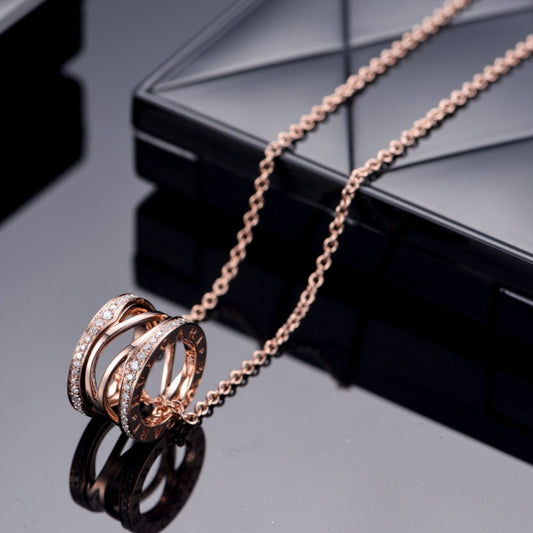 [BloomBling]ZERO 1 PINK GOLD DIAMOND OPEN NECKLACE