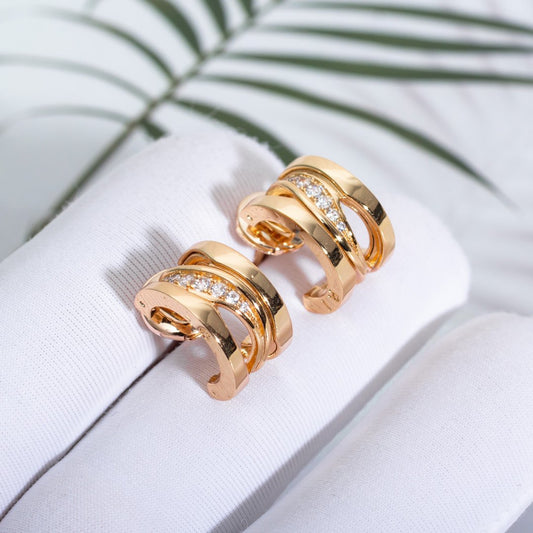 [BloomBling]ZERO 1 PINK GOLD DIAMONDS EARRINGS