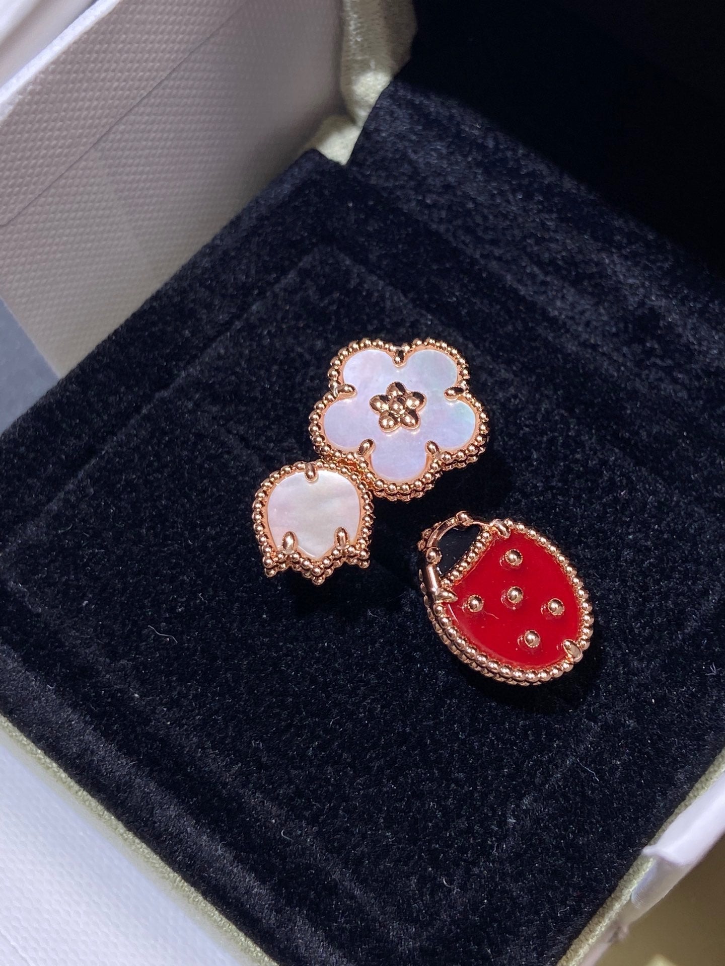 [BloomBling]LUCKY 3 MOTIF ROSE GOLD RING