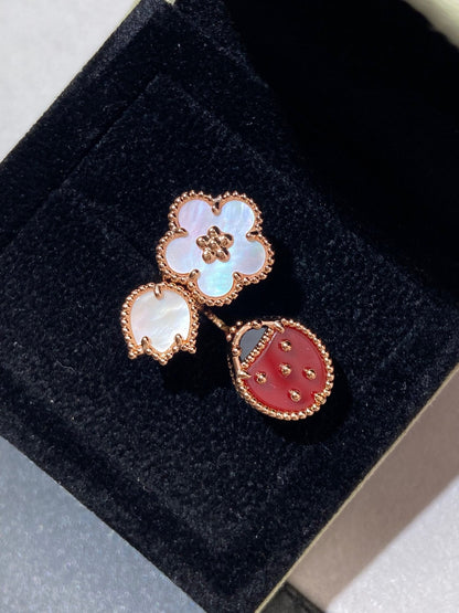 [BloomBling]LUCKY 3 MOTIF ROSE GOLD RING