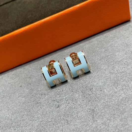 [BloomBling]POP H SKY BLUE STUD EARRINGS