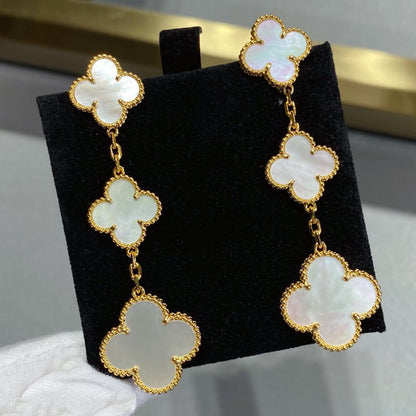 [BloomBling]CLOVER MOP 3 MOTIFS GOLD EARRINGS