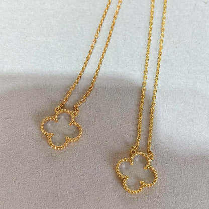[BloomBling]CLOVER ROCK CRYSTAL ROSE GOLD NECKLACE
