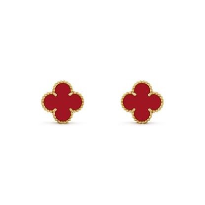 [BloomBling]CLOVER MINI 9.5MM CARNELIAN EARRINGS