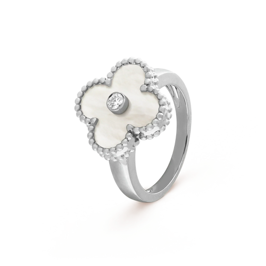 [BloomBling]CLOVER SILVER MOP DIAMOND RING