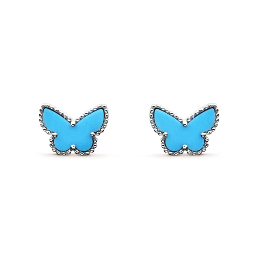 [BloomBling]BUTTERFLY TURQUOISE EARRINGS SILVER