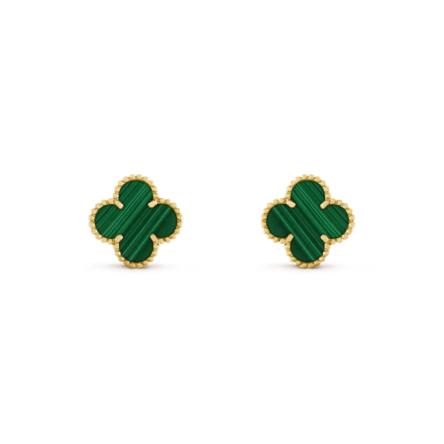 [BloomBling]CLOVER MEDIUM 1 MOTIFS MALACHITE  EARRINGS
