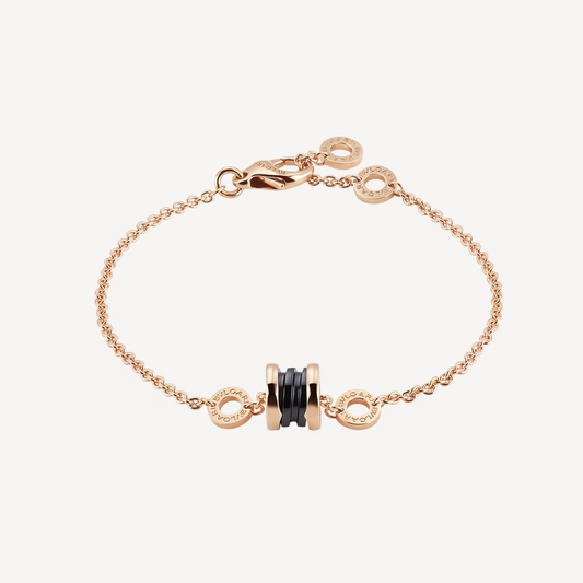 [BloomBling]ZERO 1 SOFT PINK GOLD AND BLACK CERAMIC BRACELET