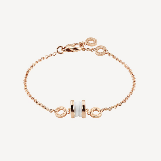 [BloomBling]ZERO 1 SOFT PINK GOLD AND WHITE CERAMIC BRACELET