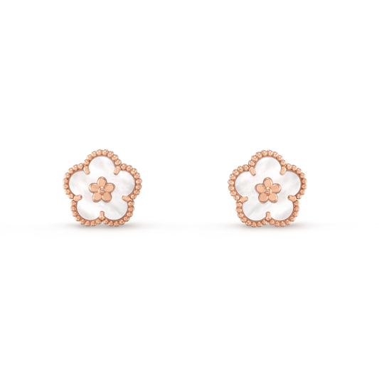 [BloomBling]LUCKY PINK GOLD WHITE MOP EARRINGS
