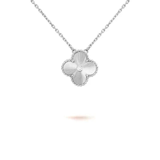 [BloomBling]CLOVER  15MM DIAMOND LASER NECKLACE SILVER