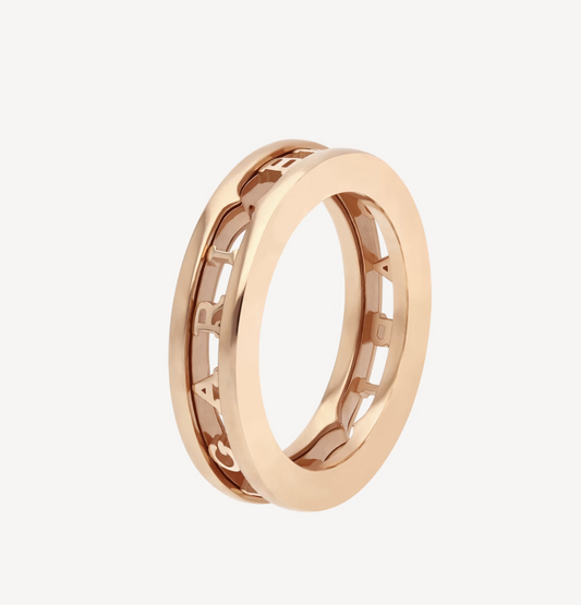 [BloomBling]ZERO 1 ONE-BAND WITH OPENWORK LOGO SPIRAL RING