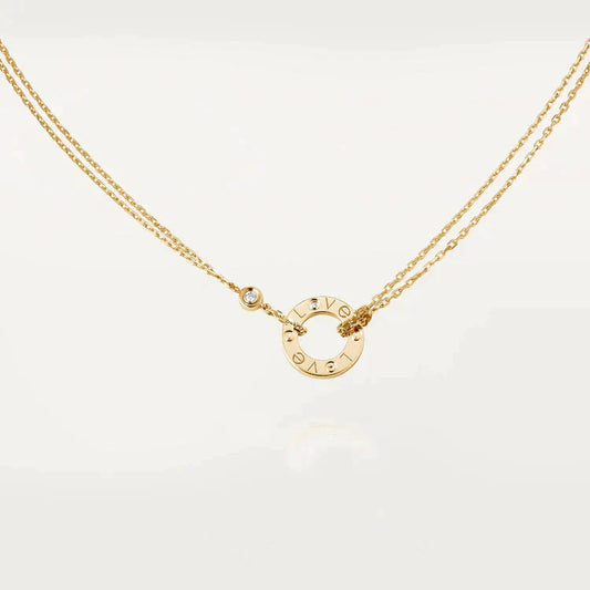 [BloomBling]LOVE NECKLACE 16MM 2 DIAMONDS