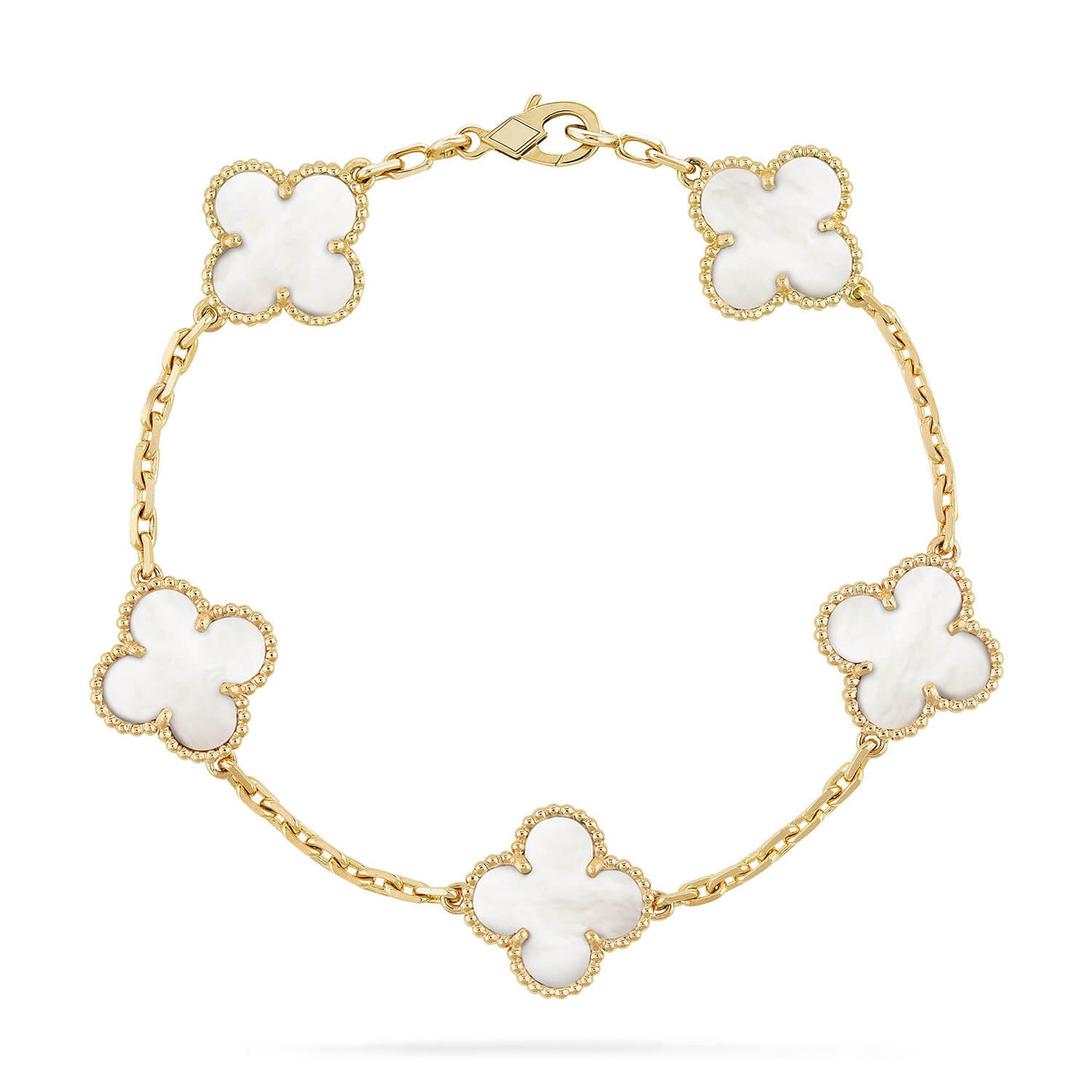 [BloomBling]CLOVER  5 MOTIF WHITE MOP BRACELET