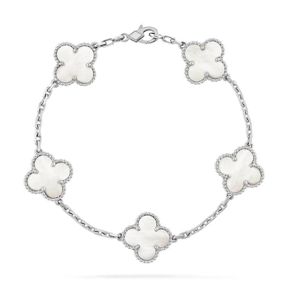 [BloomBling]CLOVER SILVER MOP 5 MOTIF BRACELET