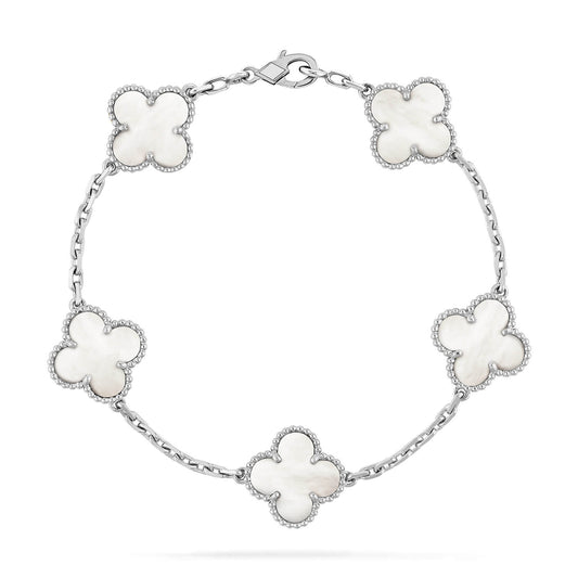 [BloomBling]CLOVER SILVER MOP 5 MOTIF BRACELET