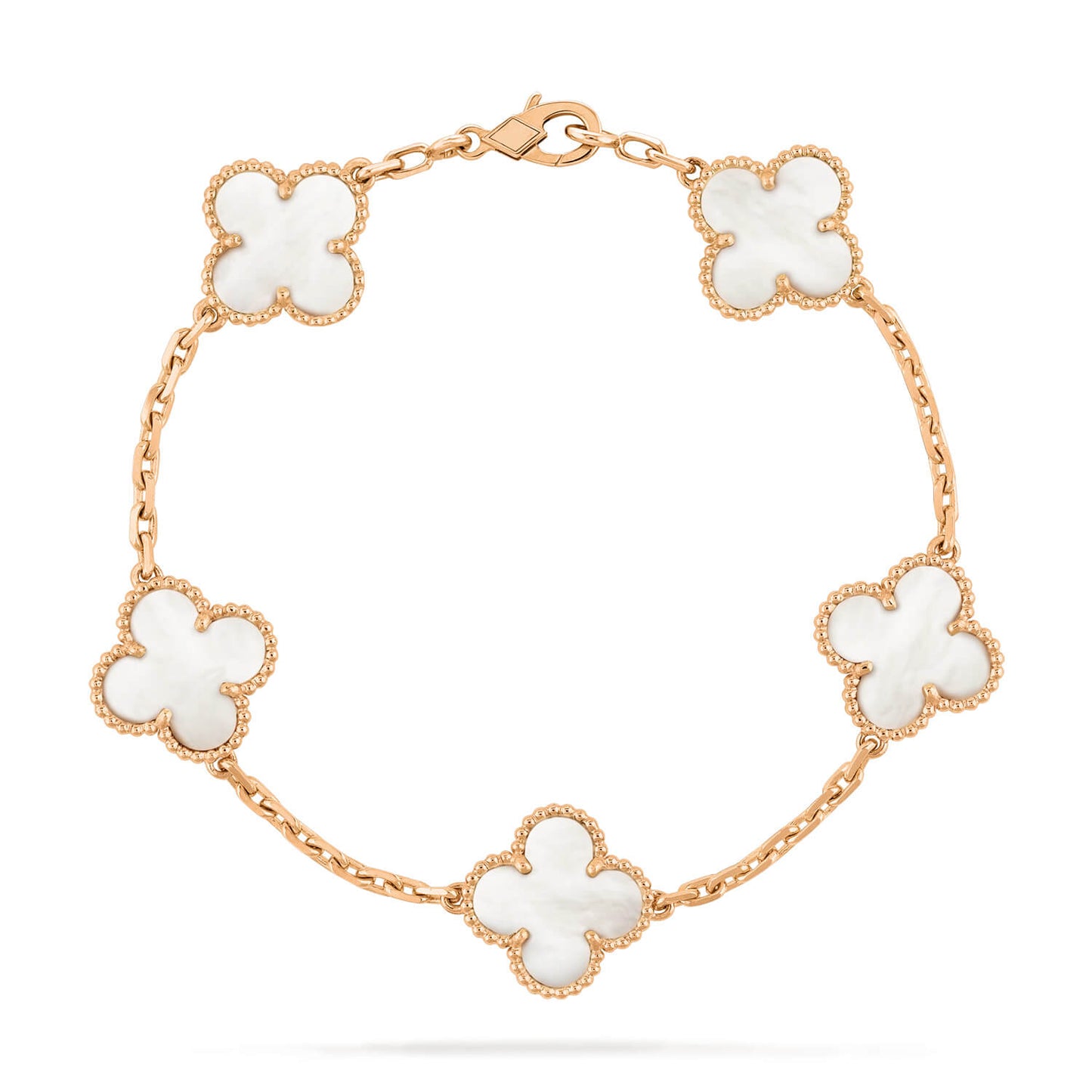 [BloomBling]CLOVER  5 MOTIF WHITE MOP BRACELET