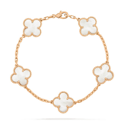 [BloomBling]CLOVER  5 MOTIF WHITE MOP BRACELET
