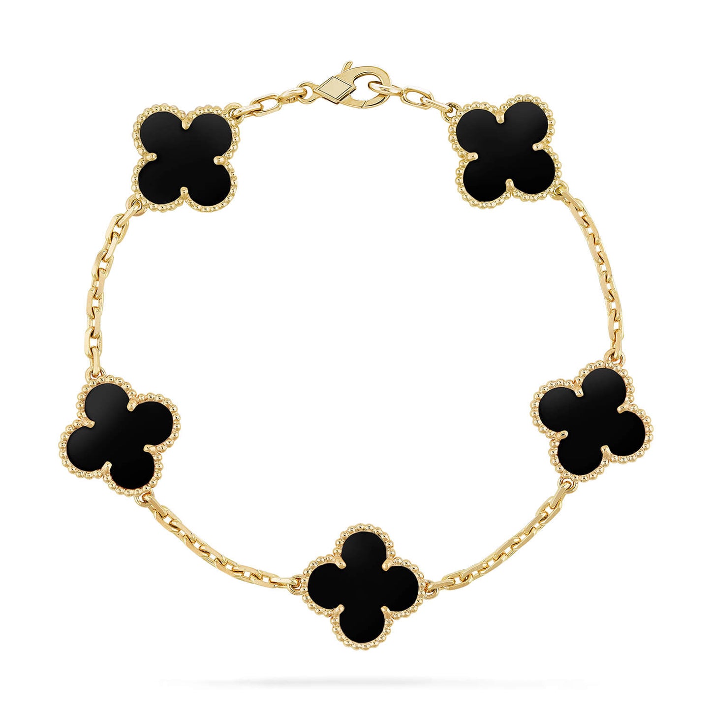 [BloomBling]CLOVER  5 MOTIFS BLACK ONYX BRACELET
