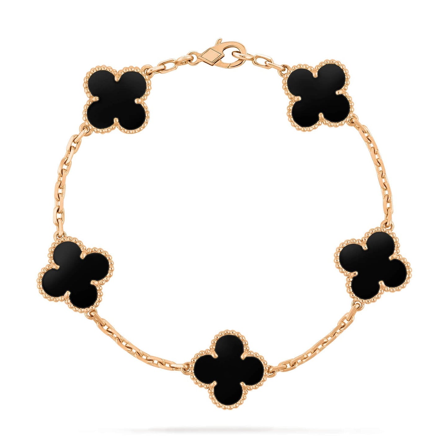 [BloomBling]CLOVER  5 MOTIFS BLACK ONYX BRACELET