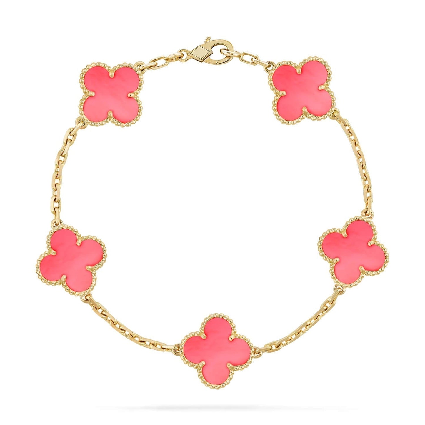 [BloomBling]CLOVER 5 PINK MOP BRACELET