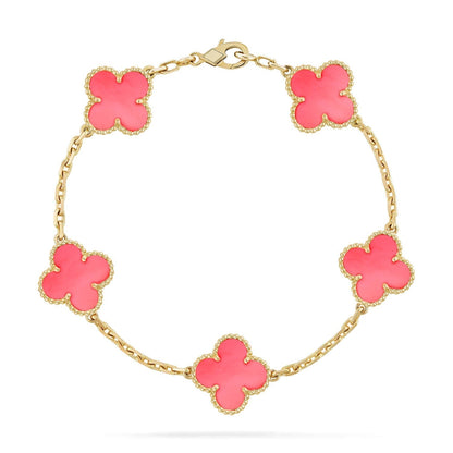 [BloomBling]CLOVER 5 PINK MOP BRACELET