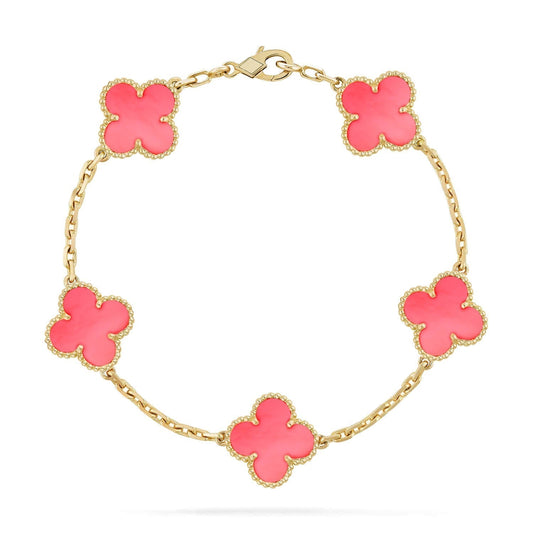 [BloomBling]CLOVER 5 PINK MOP BRACELET