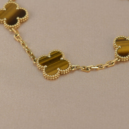 [BloomBling]CLOVER  5 MOTIFS TIGER EYE BRACELET