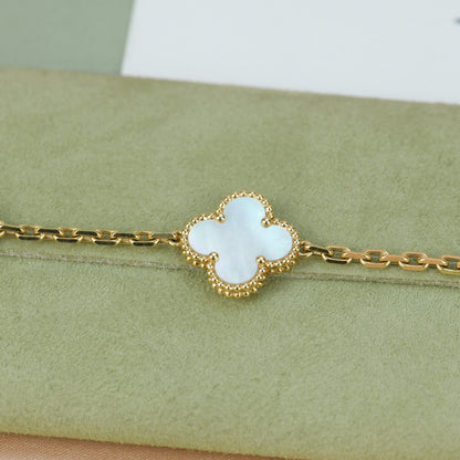 [BloomBling]CLOVER  5 MOTIF WHITE MOP BRACELET