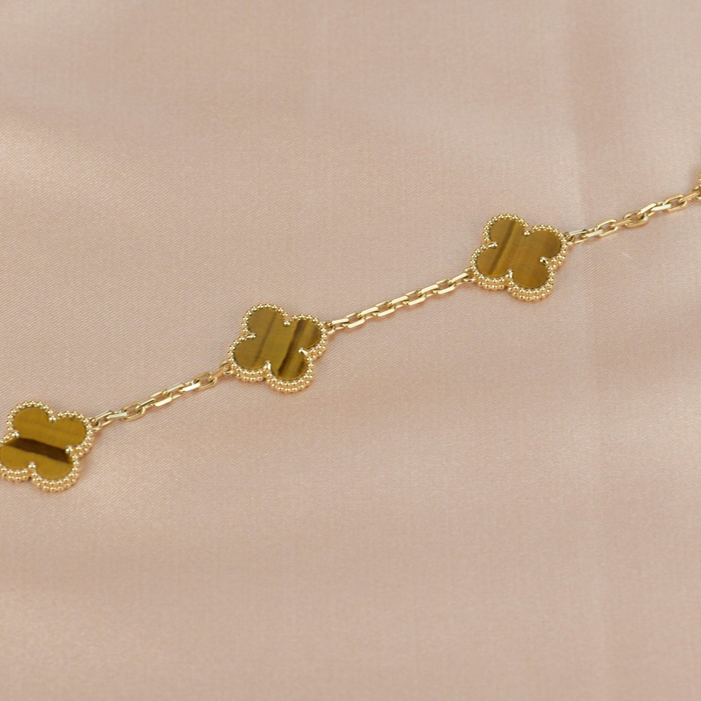 [BloomBling]CLOVER  5 MOTIFS TIGER EYE BRACELET