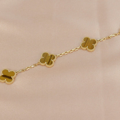 [BloomBling]CLOVER  5 MOTIFS TIGER EYE BRACELET