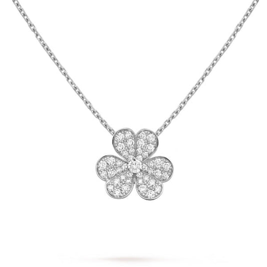 [BloomBling]CLOVER DIAMOND NECKLACE SILVER